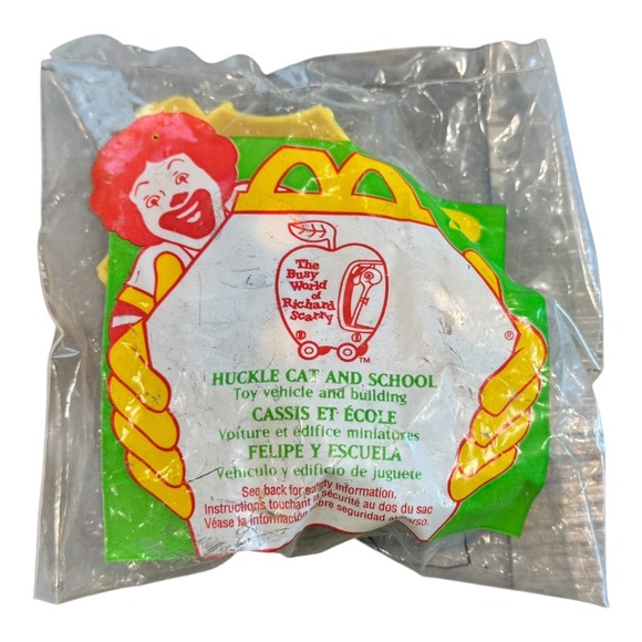 1995 McDonald's Happy Meal Toy Huckle Cat and School MIP Vintage - Picture 1 of 2